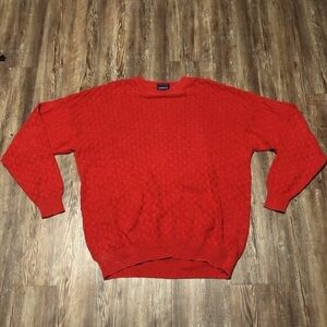 Vintage Gant Sweater Men's XL Hand Framed Checkered Knit Quilted Crewneck Ribbed